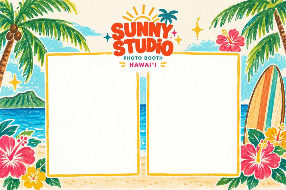 Hawaii beach photo strip template for birthday parties