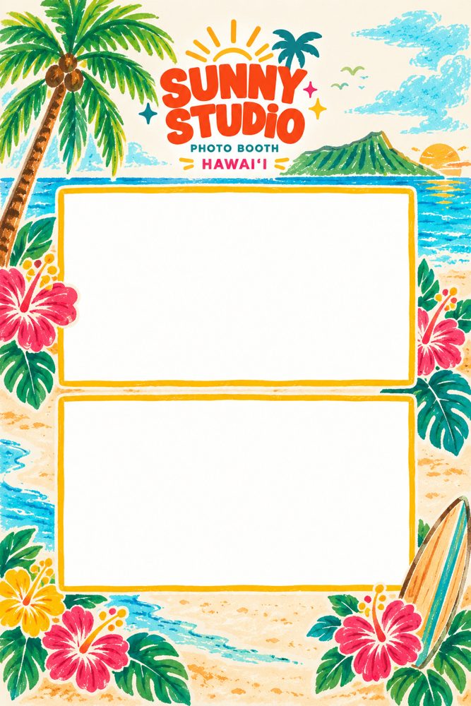 Waikiki party photo strip template