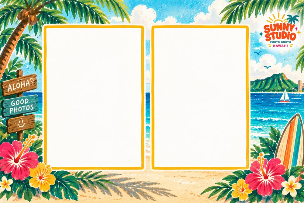 Aloha party photo booth print template